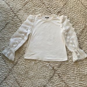 SHIEN White Puff Sleeve Top